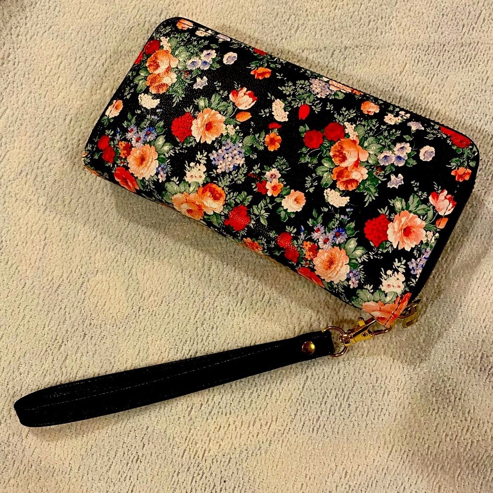Floral Double-Sided Wristlet Wallet